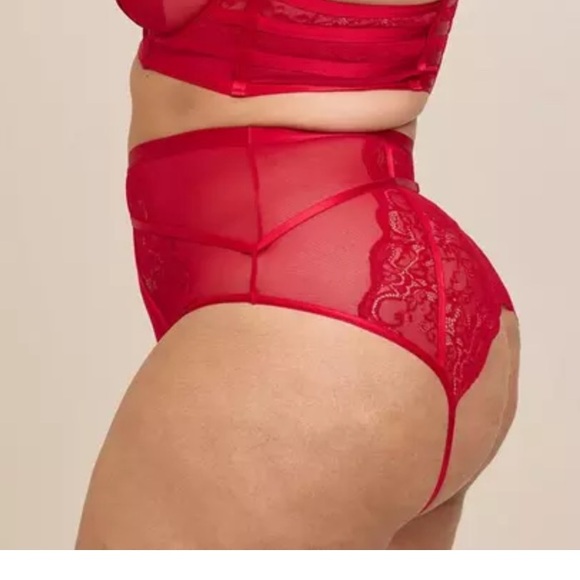 Torrid Lace High Waist Cheeky Panty With Open Bum - Picture 7 of 8